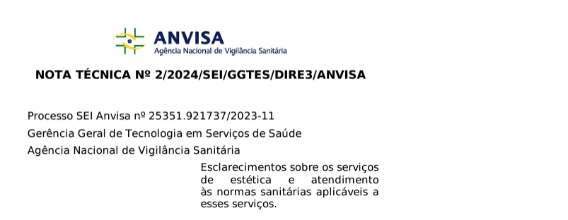nota tecnica anvisa estética